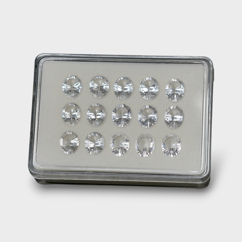 Crystal Quartz 11x9mm Concave Cut Oval AAA Gemstones Parcel - 181760