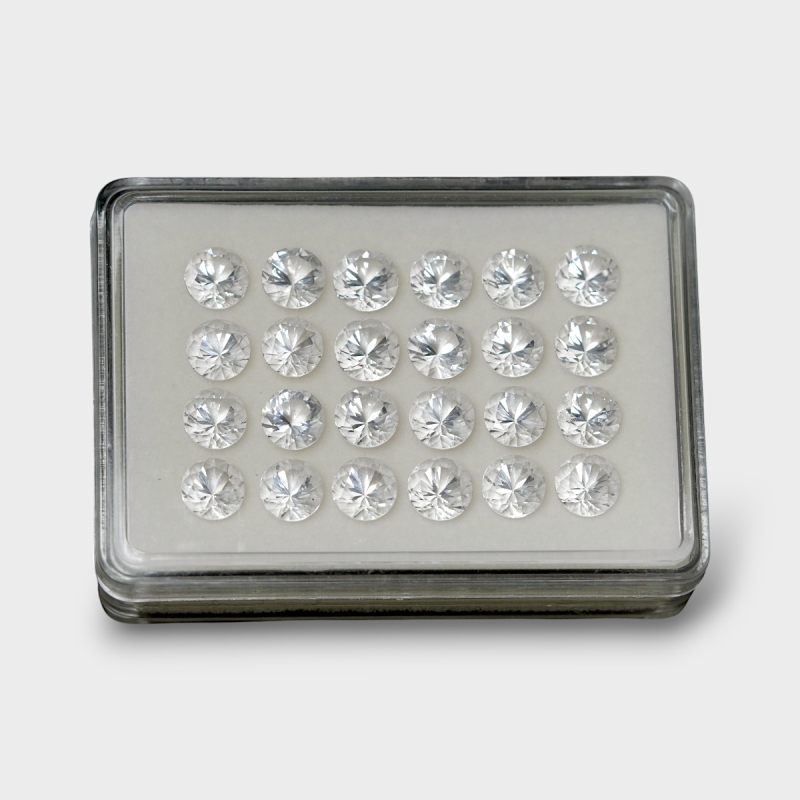 Crystal Quartz 9mm Diamond Cut Round AAA Gemstones Parcel - 181764