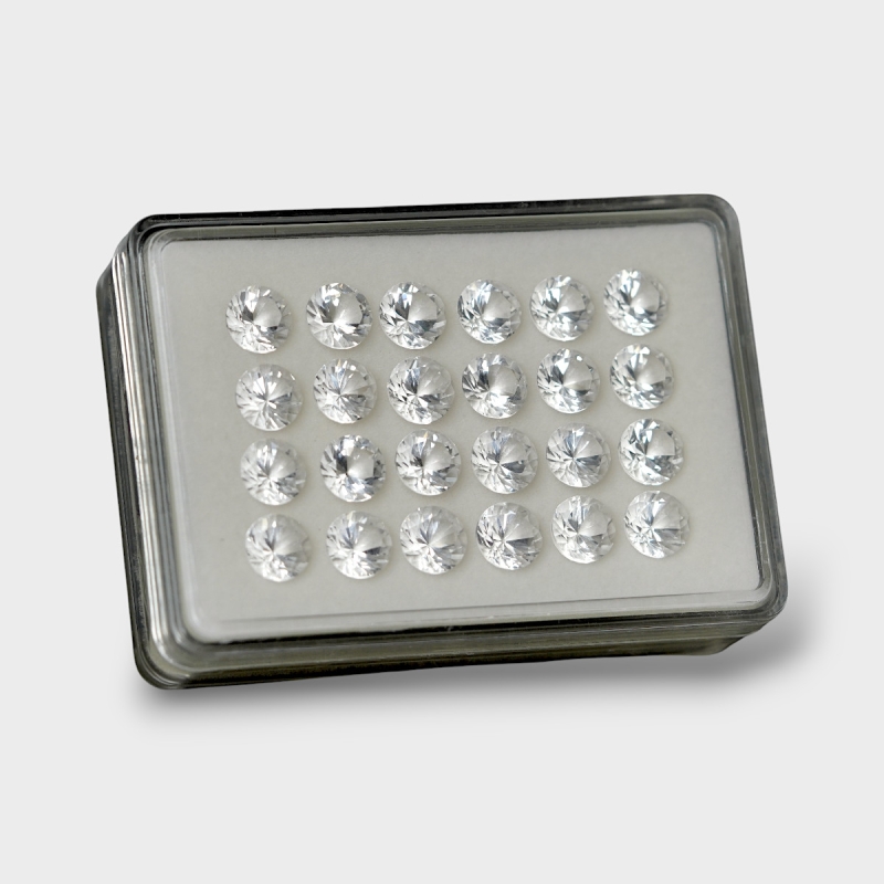 Crystal Quartz 9mm Diamond Cut Round AAA Gemstones Parcel - 181764