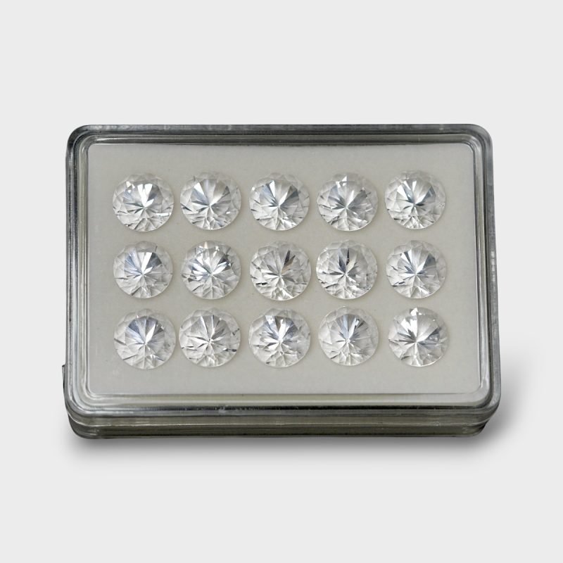 Crystal Quartz 12mm Diamond Cut Round AAA Gemstones Parcel - 181765