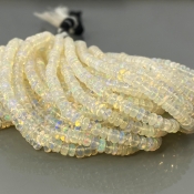 Ethiopian Opal 4-5mm Smooth Rondelle AA+ Gemstone Beads Strand - 181884