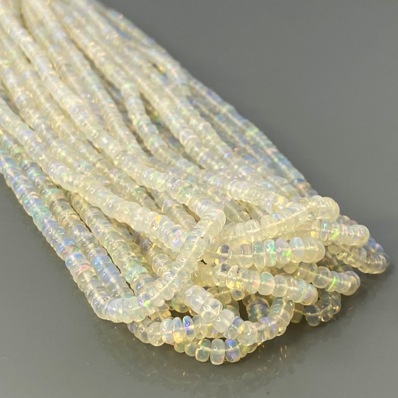Ethiopian Opal 4-5mm Smooth Rondelle AA+ Gemstone Beads Strand - 181884