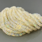 Ethiopian Opal 4-5mm Smooth Rondelle AA+ Gemstone Beads Strand - 181884