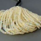 Ethiopian Opal 3.5-4mm Smooth Rondelle AA+ Gemstone Beads Strand - 181885