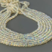 Ethiopian Opal 3.5-4mm Smooth Rondelle AA+ Gemstone Beads Strand - 181885