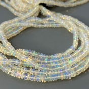Ethiopian Opal 3.5-4mm Smooth Rondelle AA+ Gemstone Beads Strand - 181885