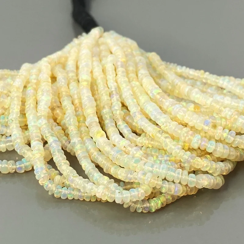 Ethiopian Opal 3-3.5mm Smooth Rondelle AA+ Gemstone Beads Strand - 181887