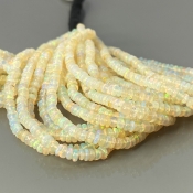 Ethiopian Opal 3-4mm Smooth Rondelle AA+ Gemstone Beads Strand - 181889
