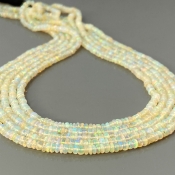 Ethiopian Opal 3-4mm Smooth Rondelle AA+ Gemstone Beads Strand - 181889