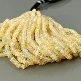 Ethiopian Opal 4-4.5mm Smooth Rondelle AA+ Gemstone Beads Strand - 181892