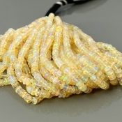 Ethiopian Opal 4-4.5mm Smooth Rondelle AA+ Gemstone Beads Strand - 181892