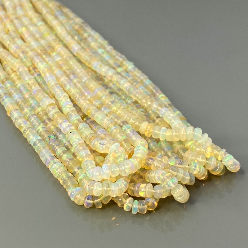 Ethiopian Opal 4-4.5mm Smooth Rondelle AA+ Gemstone Beads Strand - 181892