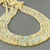 Ethiopian Opal 4-4.5mm Smooth Rondelle AA+ Gemstone Beads Strand - 181892