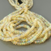 Ethiopian Opal 4-4.5mm Smooth Rondelle AA+ Gemstone Beads Strand - 181892