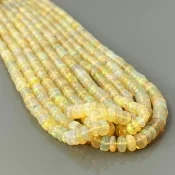 Ethiopian Opal 4-4.5mm Smooth Rondelle AA+ Gemstone Beads Strand - 181893