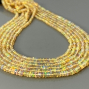 Ethiopian Opal 3-4mm Smooth Rondelle AA+ Gemstone Beads Strand - 181896