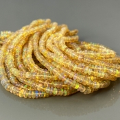 Ethiopian Opal 3-4mm Smooth Rondelle AA+ Gemstone Beads Strand - 181896