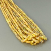 Ethiopian Opal 3-4mm Smooth Rondelle AA+ Gemstone Beads Strand - 181898