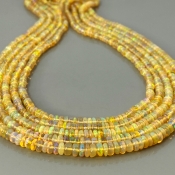 Ethiopian Opal 3-4mm Smooth Rondelle AA+ Gemstone Beads Strand - 181898