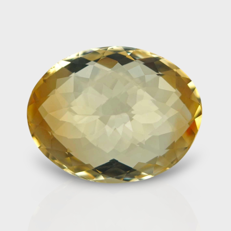 Citrine 20.34x15.95mm Checkerboard Oval A+ Loose Gemstone - 182242