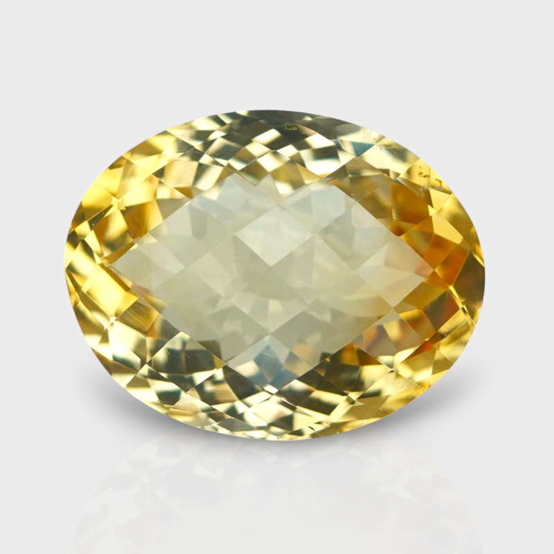 Citrine 20.34x15.95mm Checkerboard Oval A+ Loose Gemstone - 182242