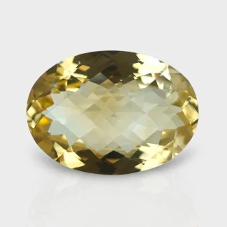 Citrine 19.25x13.92mm Checkerboard Oval A+ Loose Gemstone - 182244