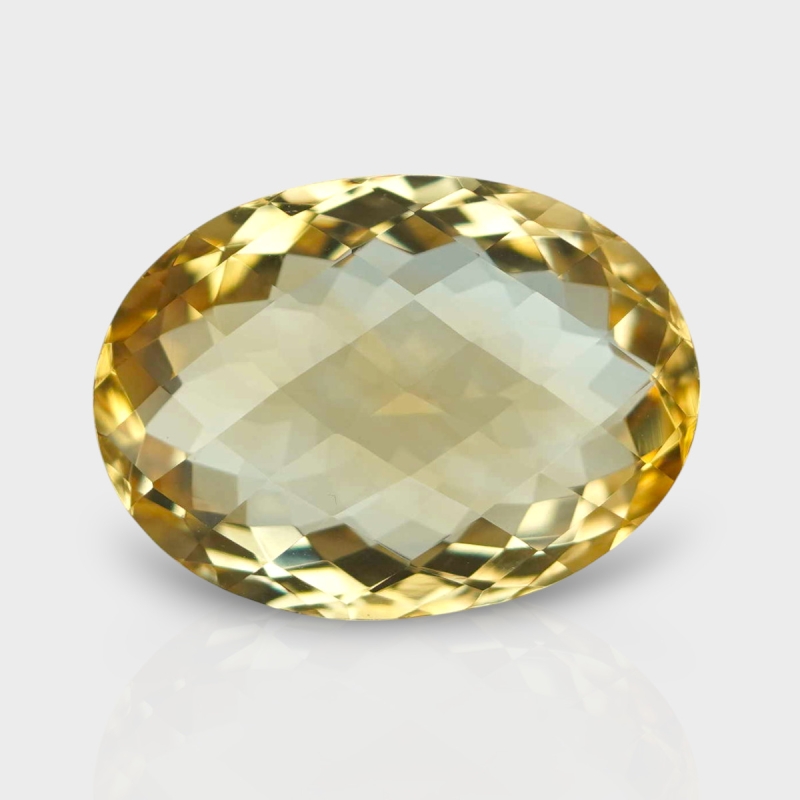 Citrine 19.90x14.60mm Checkerboard Oval A+ Loose Gemstone - 182246