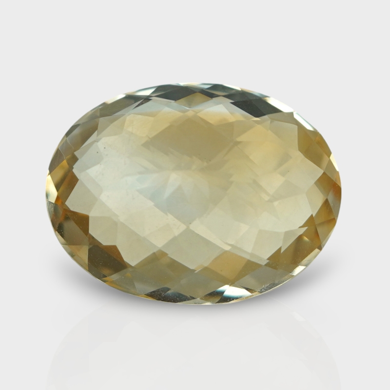 Citrine 19.40x14.75mm Checkerboard Oval A+ Loose Gemstone - 181520