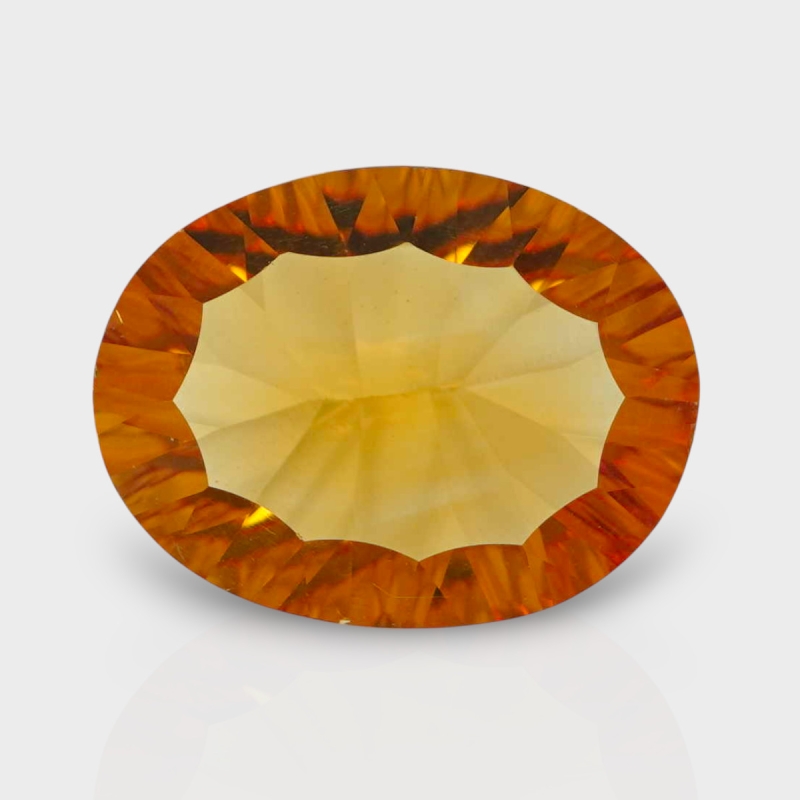 Citrine 16x12mm Concave Cut Oval AAA Loose Gemstone - 182084