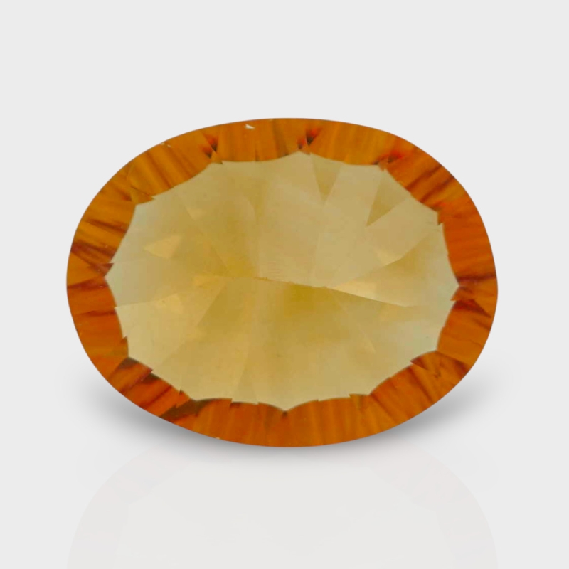 Citrine 16x12mm Concave Cut Oval AAA Loose Gemstone - 182084