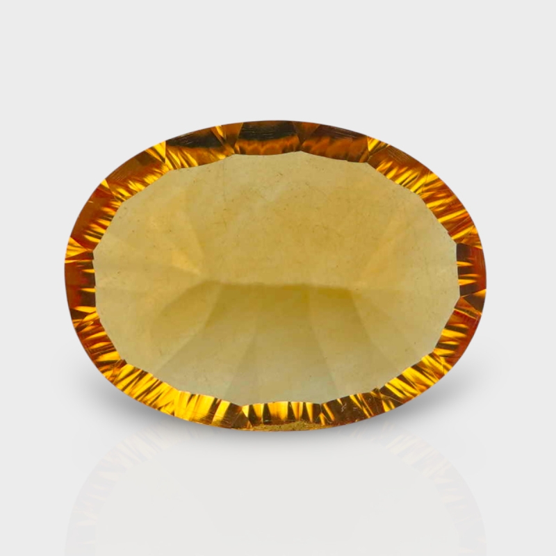 Citrine 15x11mm Concave Cut Oval AAA Loose Gemstone - 182085