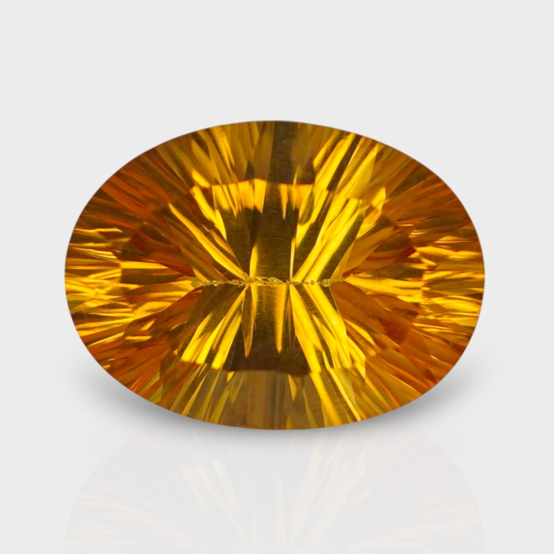 Citrine 15x11mm Concave Cut Oval AAA Loose Gemstone - 182085