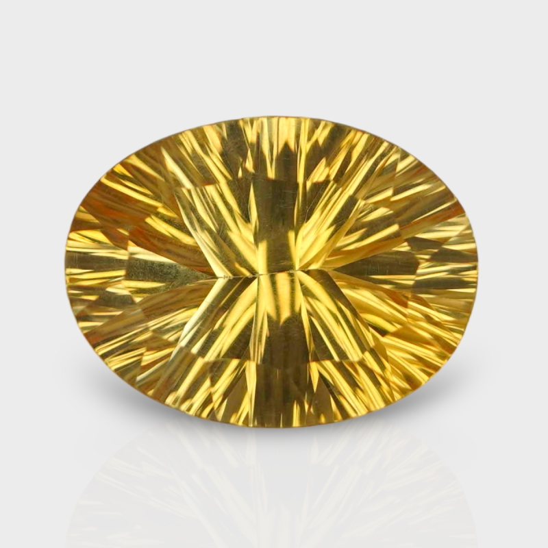 Citrine 15x12mm Concave Cut Oval AA+ Loose Gemstone - 182090
