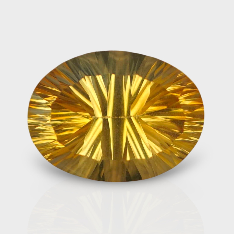 Citrine 15.50x12mm Concave Cut Oval AA+ Loose Gemstone - 182091