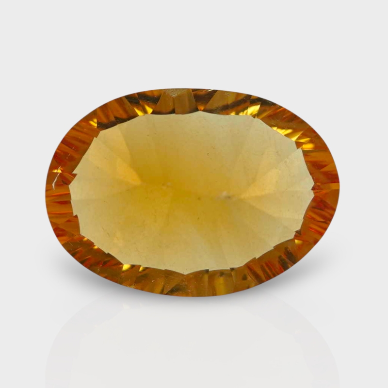 Citrine 15x10.50mm Concave Cut Oval AAA Loose Gemstone - 182092