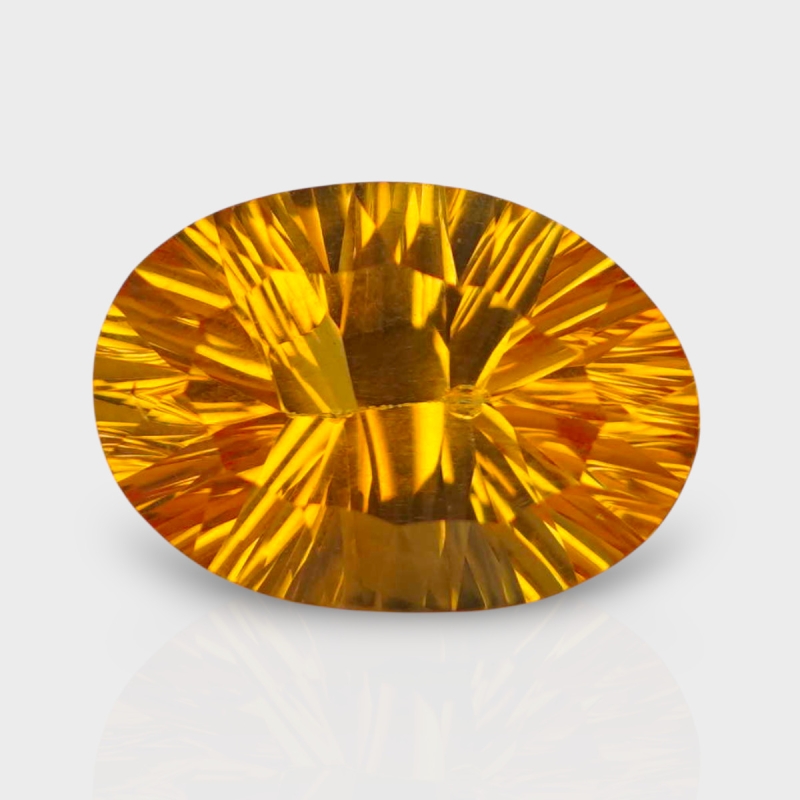 Citrine 15x10.50mm Concave Cut Oval AAA Loose Gemstone - 182092