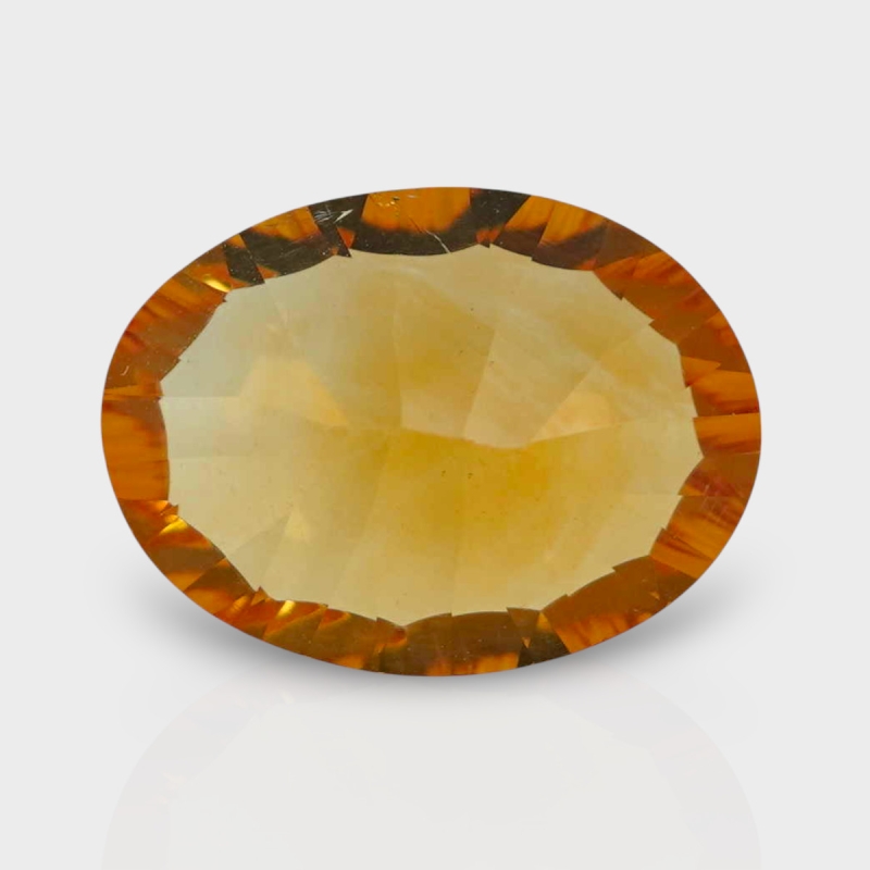 Citrine 15x11mm Concave Cut Oval AAA Loose Gemstone - 182093