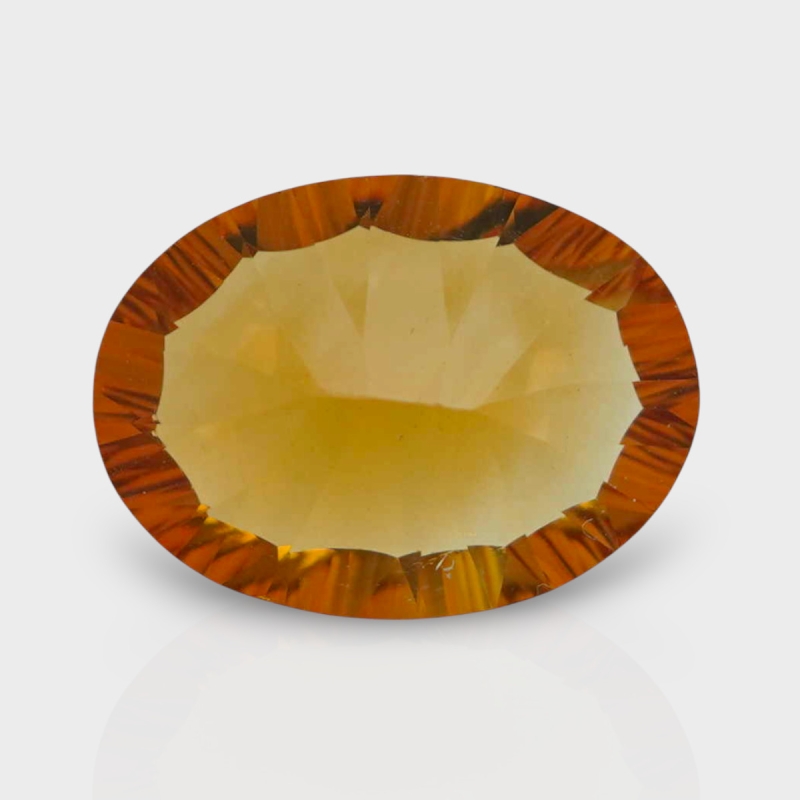 Citrine 15x11mm Concave Cut Oval AAA Loose Gemstone - 182095