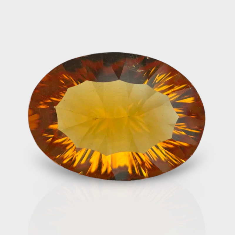 Citrine 15x11mm Concave Cut Oval AAA Loose Gemstone - 182095