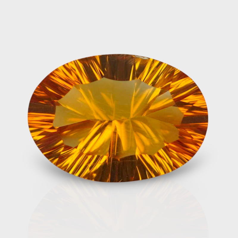 Citrine 15x10.50mm Concave Cut Oval AAA Loose Gemstone - 182096