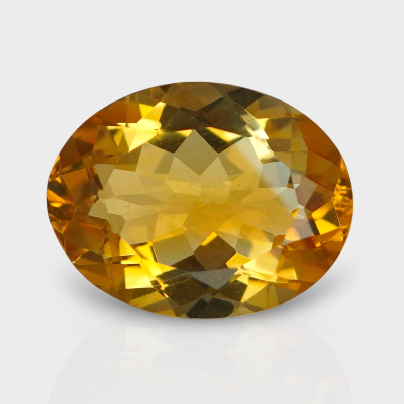 Citrine 15.12x11.70mm Faceted Oval AA+ Loose Gemstone - 182175