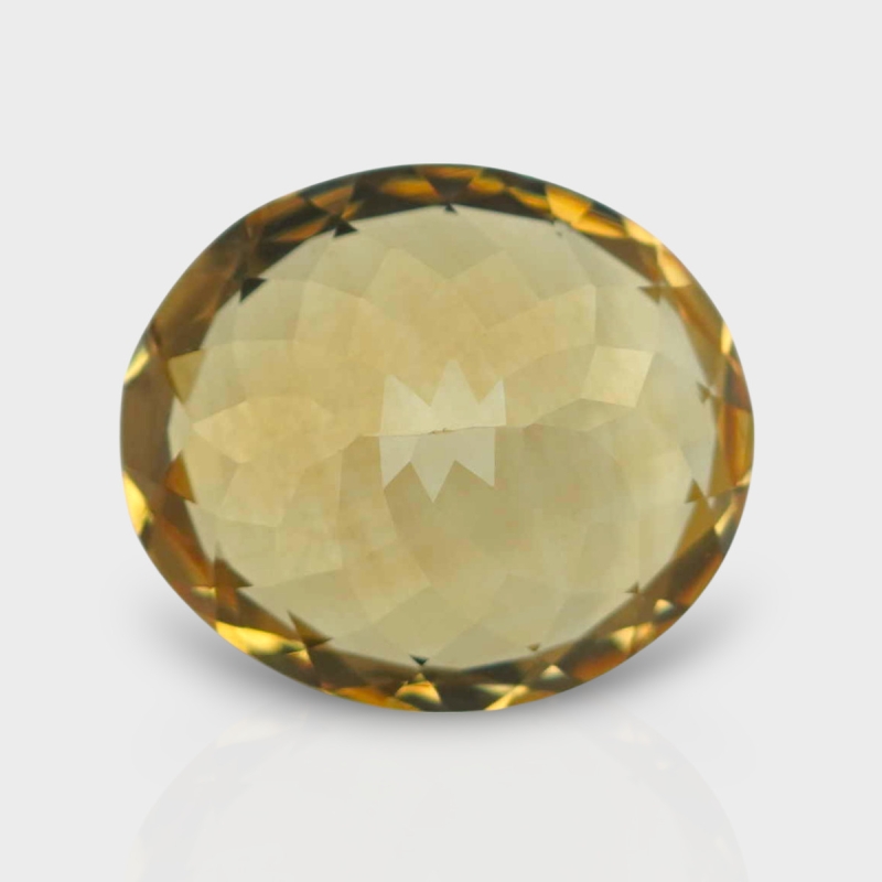 Citrine 15.37x13.42mm Faceted Oval AA+ Loose Gemstone - 182186
