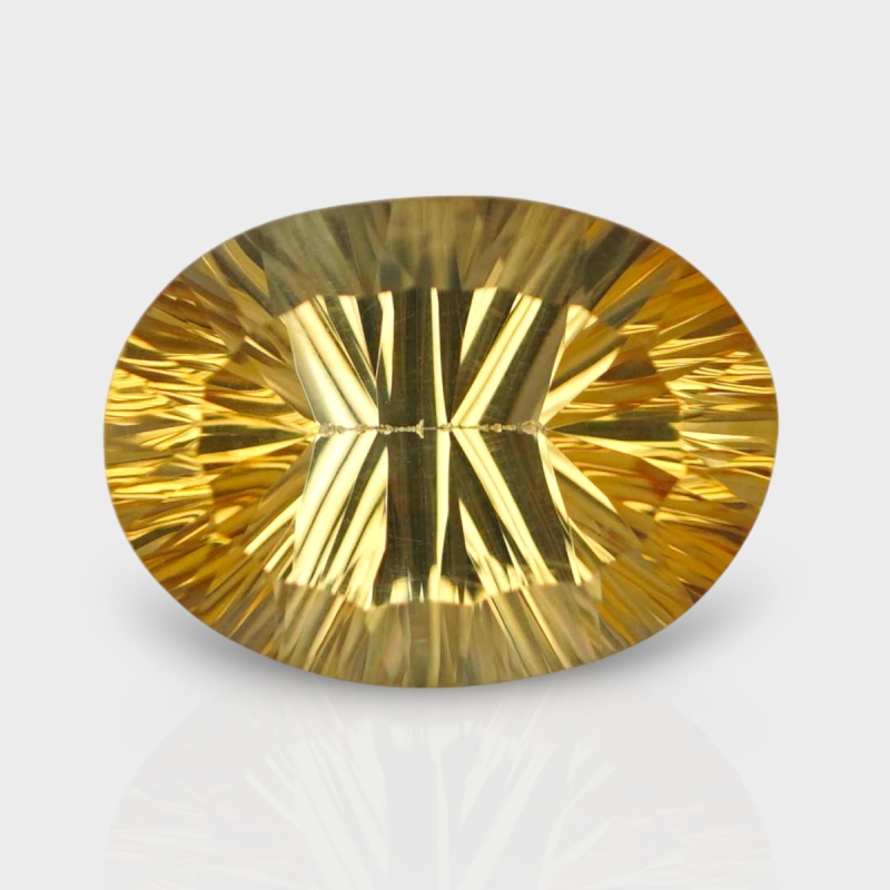 Citrine 15.84x11.55mm Concave Cut Oval AA+ Loose Gemstone - 182200