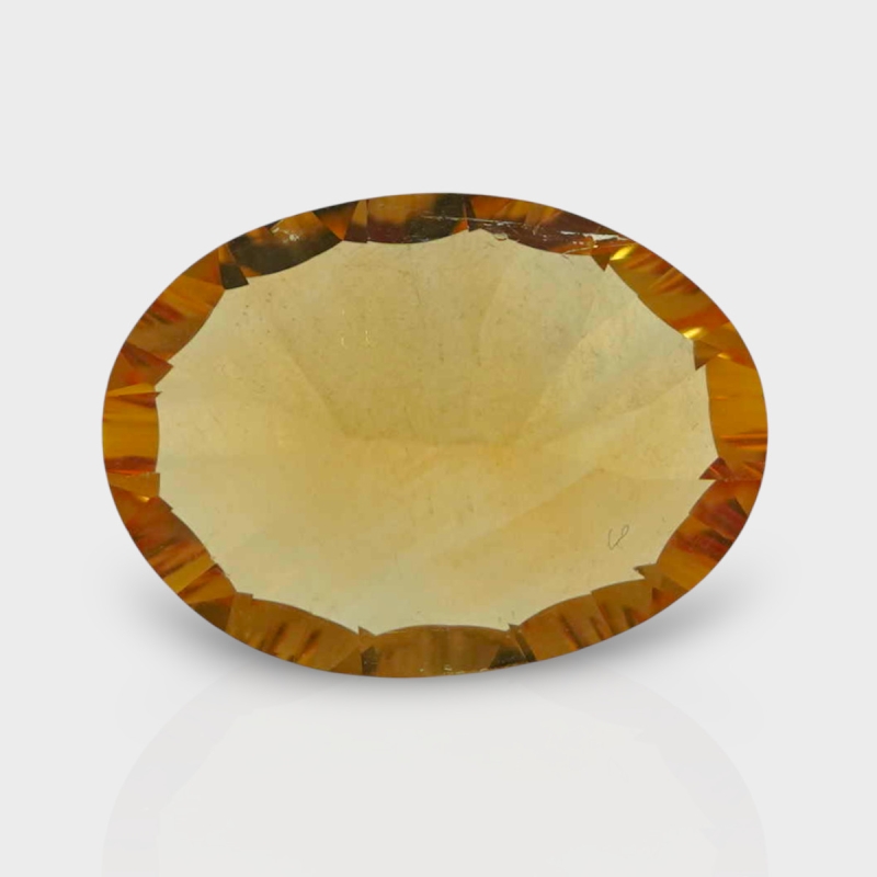 Citrine 15x10.89mm Concave Cut Oval AA+ Loose Gemstone - 182212
