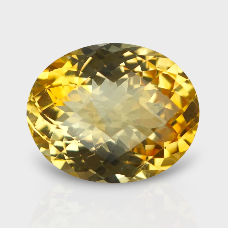 Citrine 19.74x15.98mm Checkerboard Oval AA Loose Gemstone - 182240