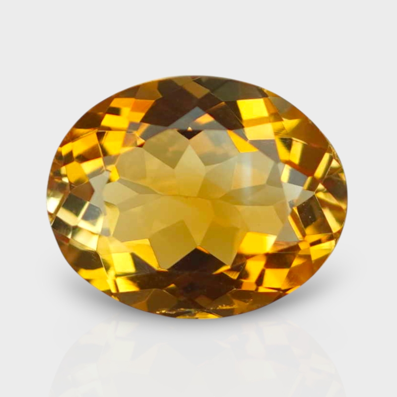 Citrine 11.74x9.51mm Faceted Oval AAA Loose Gemstone - 182268