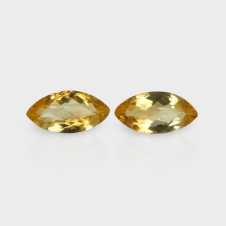 Citrine 14x7mm Checkerboard Marquise AA Matched Gemstones Pair - 182195