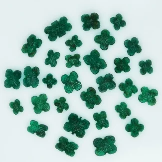 Emerald 5x4-10x6mm Carved Flower AA Gemstone Carving Parcel - 182330