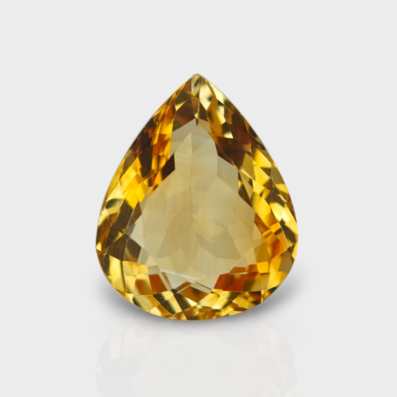 Citrine 17.15x14mm Faceted Pear AA Loose Gemstone - 180611
