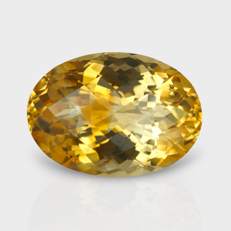 Citrine 20x14mm Checkerboard Oval AA Loose Gemstone - 181533